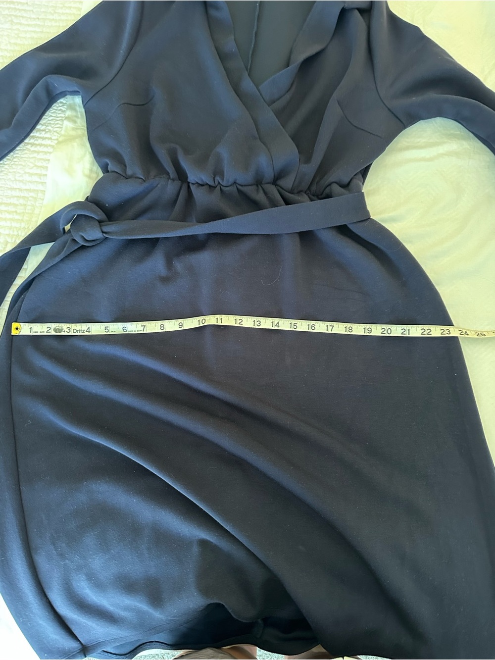 Lane Bryant Navy Wrap Midi Dress with Self Tie - Picture 6 of 6